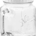 74 Oz Glass Mason Jars, Wide Mouth Jar with Airtight Lid & Handle, Large Glass Sugar Container, Storage Jar for Pickle (1 Pack)
