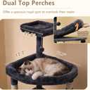 Heybly Heavy Duty Cat Tree, 64.2-Inch Tall Tower for Large Indoor Cats with Widened Structure, Cat Furniture with Big Platforms, Extra-Large Hammock, Sisal Scratching Posts & Board, Smoky Gray HCT027G