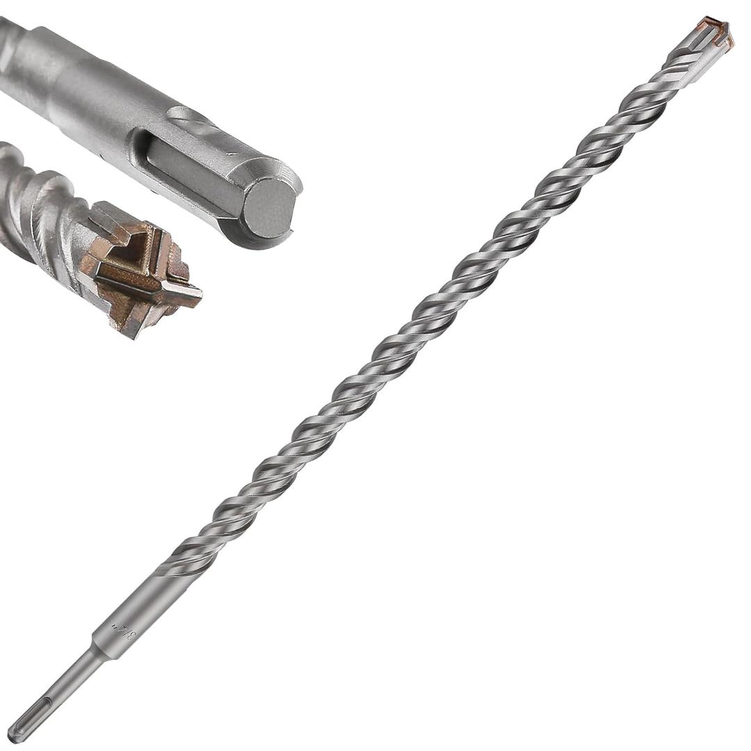 Concrete Drill Bit lengthening 1pcs 3/4" X 18"-16" Cross-Type Double Thread Carbide Material Suitable for Concrete, Brick, Cement Walls, Stone, Extra Long Hammer Drill Bits for Concrete