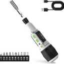 Electric Screwdriver Cordless Power Screwdrivers Set Tool Kit Torque Settings LED Work Light Rechargeable for Furniture Bike Repair Tool (With 10 Bits)