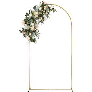 Vincidern 6.6 FT Wedding Arch Backdrop Stand for Parties, Balloon Arch Stand, Wedding Arches for Ceremony, Metal Arch Backdrop Stand for Bridal Baby Showers, Birthday Party Decoration Door Frame Gold