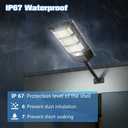 PLMMY Solar Lights Outdoor Waterproof, 6500K Solar Street Light Outdoor Dusk to Dawn, Flood Light with Motion Sensor and Remote Control, LED Security Light for Parking Lot, Yard-1 Pack