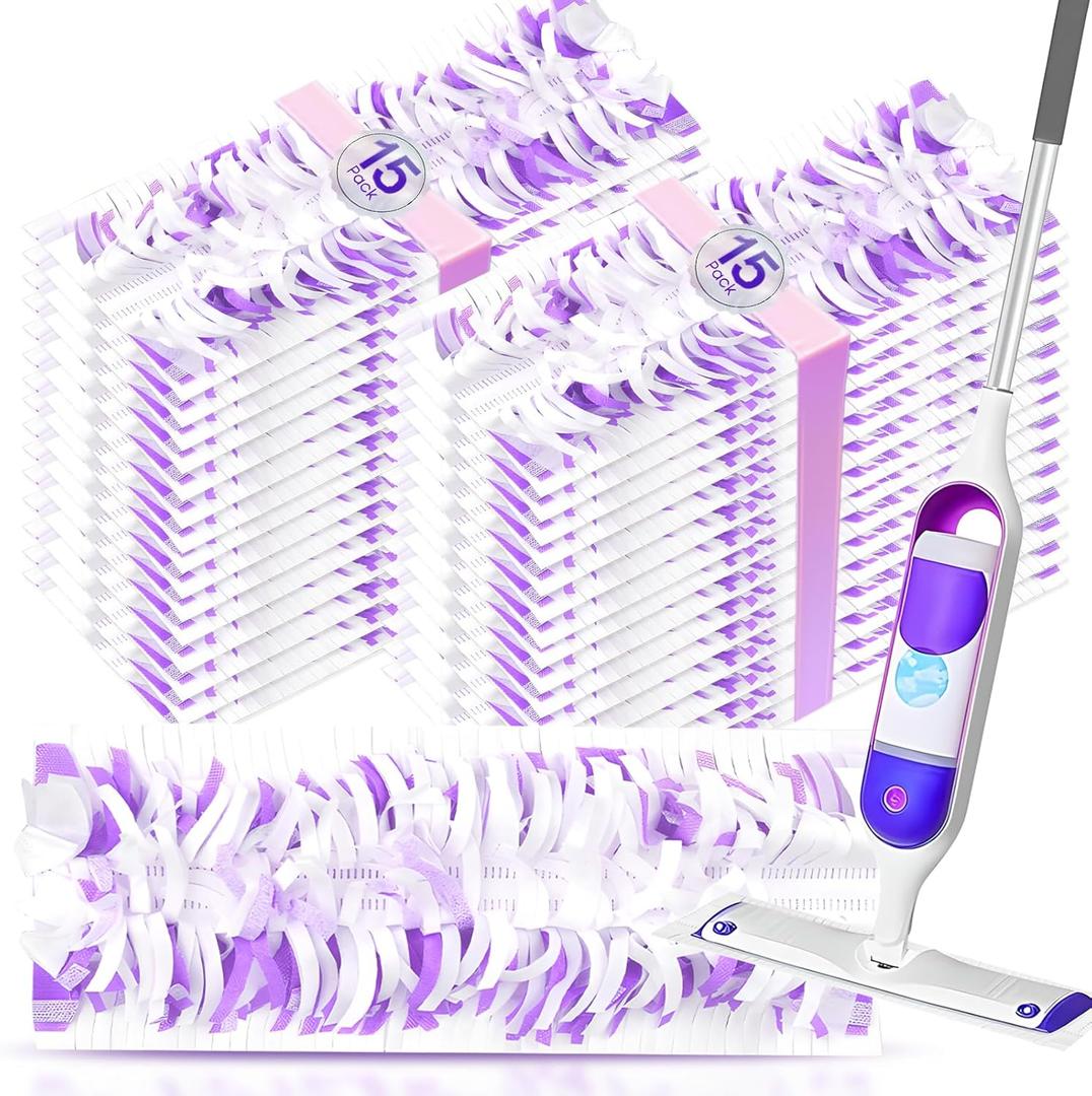 30 Pack Disposable Mop Pads Compatible with Swiffer PowerMop,Replacement for Swiffer Power Mop Refills, Super Absorbent & Scrubbing Power, Dry&Wet Use for Tiles Wooden Floors Cleaning (Lasts 1 Month)