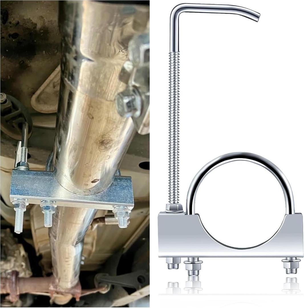 3 inch Exhaust Clamp with Hanger,Heavy Duty Exhaust Hanger with Clamp for 2-1/4" Exhaust Pipe,Universal Muffler Hanger Automotive Tools for Most Car Truck Exhaust Systems (3 inch)