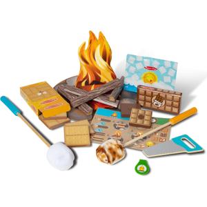 Melissa & Doug Let's Explore Campfire Smores Set with Toy food & Kids Play Kitchen Accessories, Preschool Learning Toys for Girls & Boys 3+