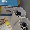 LTBLIGHT Bedside Table Lamps Set of 2, Fully Dimmable Nightstand Lights with USB A+C Charging Ports & AC Outlet, Modern White Desk Lamp for Bedroom Living Room (800LM E26 Bulbs Included)