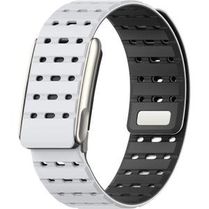 Magnetic Sport Band Compatible with Whoop 5.0 Bands for Men Women, Soft Silicone Breathable Adjustable Waterproof Replacement Wristbands for Whoop 5.0 Band One, Peak and Life [Not for Gen 4] (Light gray/Black)