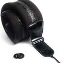 Guitar Strap For Bass, Electric & Acoustic Guitar, Strap Locks Included (Padded Leather)