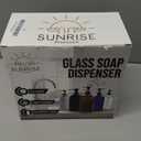 GMISUN Amber Glass Soap Dispenser, 2 Pack Bathroom Hand Soap Dispensers with Stainless Steel Pump, 17 Fl Oz Kitchen Hand and Dish Soap Dispenser Set, Modern Vintage Liquid Brown Soap Dispensers Bottle