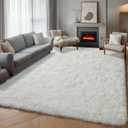ONASAR Cream White Rugs for Living Room Bedroom, 5x8 Fluffy Bedside Area Rug, Soft Plush Shaggy Indoor Floor Carpet for Nursery Kids Girls Boys Teen Dorm Home Office Decor Aesthetic