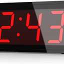 KWANWA Digital Alarm Clock with Large 1.8" LED Display, Battery Operated, 3-Level Adjustable Brightness, Loud Alarm with Snooze, 12/24H Format, Easy to Read for Bedroom, Seniors, Kids, Heavy Sleepers