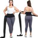 Waist Trainer for Women Plus Size 2025 Upgrade Adjust Stomach Bandage Wrap Waist Band Long Torso Tummy Wraps (Black, M)