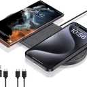 40W Wireless Charging Pad, Dual 20W Fast Wireless Charging Mat for iPhone 16 15 14 13 12 11/Pro/Pro Max/SE/X/XS, Apple Airpods 4/3/Pro,15W Wireless Charger Station for Samsung Galaxy/Note/Bud+