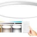 Super Slim 3200LM 12Inch LED Ceiling Lights Flush Mount, Dimmable 3000K 4500K 6000K CCT, Low Profile Surface Mount Light Fixtures, 24W Thin Flat LED Panel Lights for Bedroom Bathroom Kitchen,1 Packs