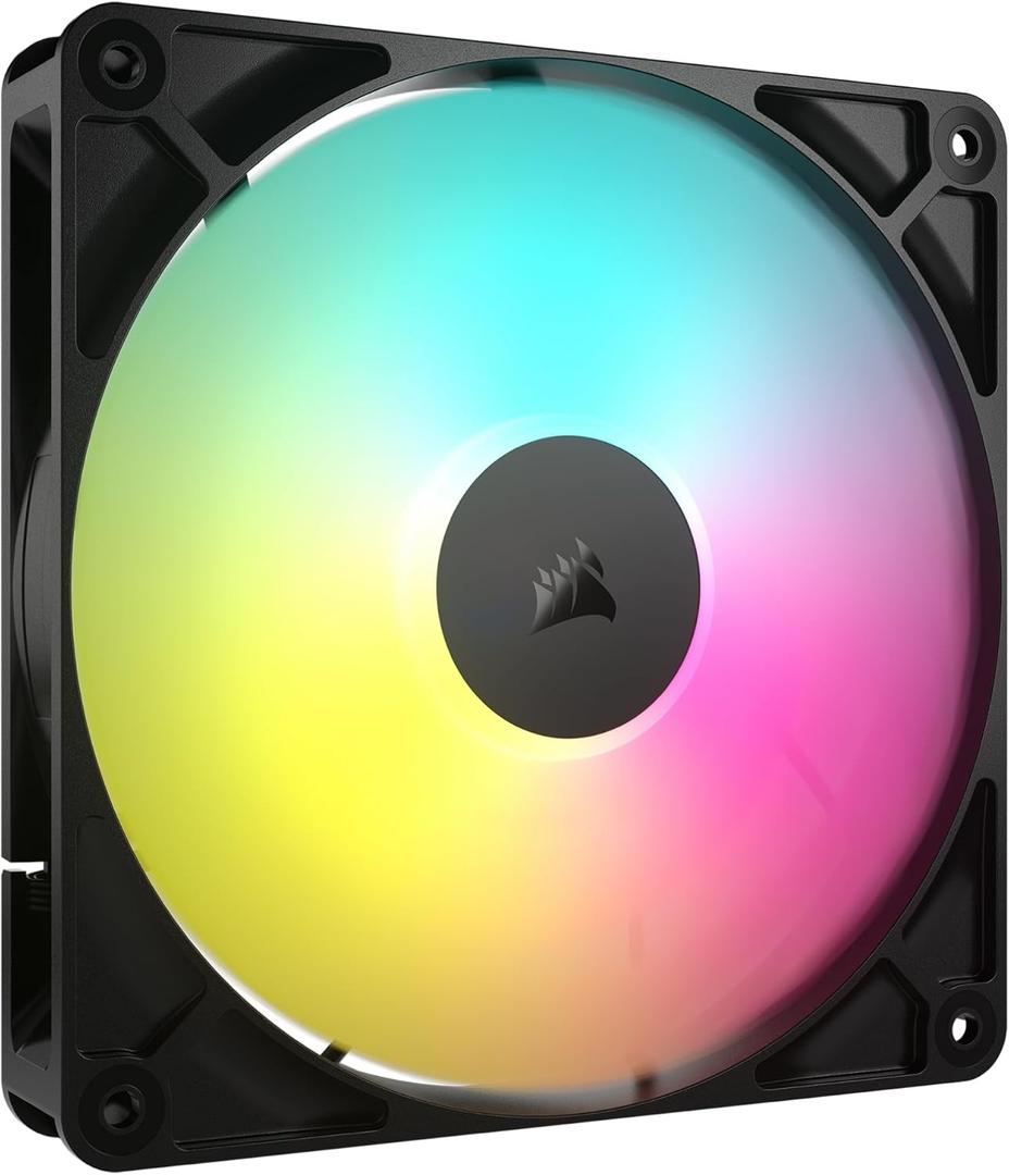 CORSAIR RS140 ARGB 140mm PWM Fan  Daisy-Chain Connection  Low-Noise  Magnetic Dome Bearing  Single Pack  Black