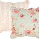 Greenland Home Antique Rose 100% Cotton Heirloom-Quality Quilt Set, 5-Piece Full/Queen, Blue