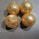 4pc Gold Christmas Ball Ornaments, Shatterproof Christmas Ball Decorations for Trees, Wedding Party Holiday Decorations (10.5CM/4")
