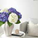 ZYTUYO 4PCS 19.6Inch Violet Blue Faux Hydrangea Artificial Flowers Silk Latex Realistic Full Large Hydrangeas Spring Long Stem Leaves Bouquet Plants for Tall Vase Table Garden Arrangements