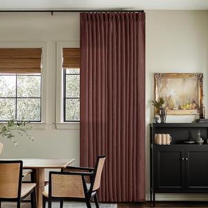 Pinch Pleated Memory Trained Linen Curtains Brown, 95x39 inches