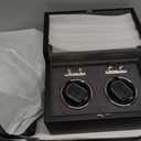 ROTHWELL Double Watch Winder for Automatic Watches with Quiet Motor with Multiple Speeds and Rotation Settings (Black/Grey)