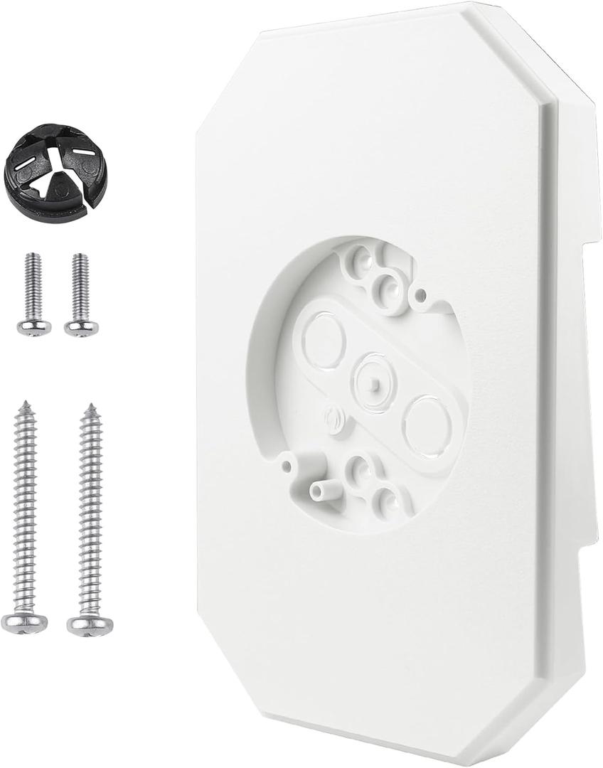 White Vinyl Siding Mounting Blocks, 8141DBL Siding Mounting Plate, Siding Lamp Mounting Kit with Built-in Electrical Box for 1/2 inch Lap Double and 4 inch Siding,1 Pcs