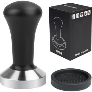 51mm Coffee Hand Tamper 304 Stainless Steel Base Professional Espresso Press for Portafilter Coffee Machine Barista Tool (51mm)