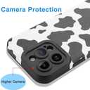 [3 in 1 Case for iPhone 12 Pro Case Cow Print Pattern Black White Design Tire Texture Non-Slip + Soft TPU Bumper Anti-Slip Ultra Thin Cover Protective Shockproof Case for iPhone 12 Pro