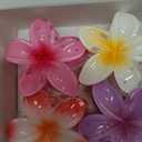 Flower Claw Clip 4Pack Hair Clips for Women Large Claw Clips Non Slip Hawaiian Flower Hair Clips for Thick Hair Cute Clips Strong Hold Plumeria Flower Clip for Summer Holiday