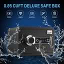 Tenamic Biometric Fingerprint Safe Box 0.85 Cubic Feet Fireproof Waterproof Safe Box with Induction Light and Leather, Solid Alloy Steel Office Hotel Home Cabinet Safe, Black