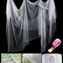 Zonon Mosquito Netting Garden Insect Mesh Netting Garden Patio Mesh Screen Net Fly Insect Bug Bird Net Barrier for Patio Balcony Porch Gazebo Vegetables Fruits Plant Protection(9.84 x 19.69 ft,White)