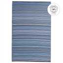 Fab Habitat Outdoor Rug - Waterproof, Fade Resistant, Crease-Free - Premium Recycled Plastic - Striped - Patio, Deck, Porch, Balcony, Laundry Room - Cancun - Indigo - 4 x 6 ft
