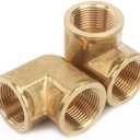 LTWFITTING Brass Pipe Fitting Female 90 Deg 3/4-Inch NPT Elbow Fuel Air(Pack of 2)