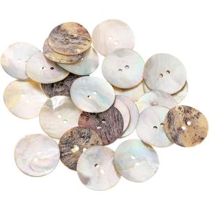 uxcell 25 Pcs Natural Shell Buttons, 2 Hole Mother of Pearl Buttons 30mm Sewing Buttons Sewing Craft Buttons for Shirt Sewing DIY Crafts Decoration, Brown