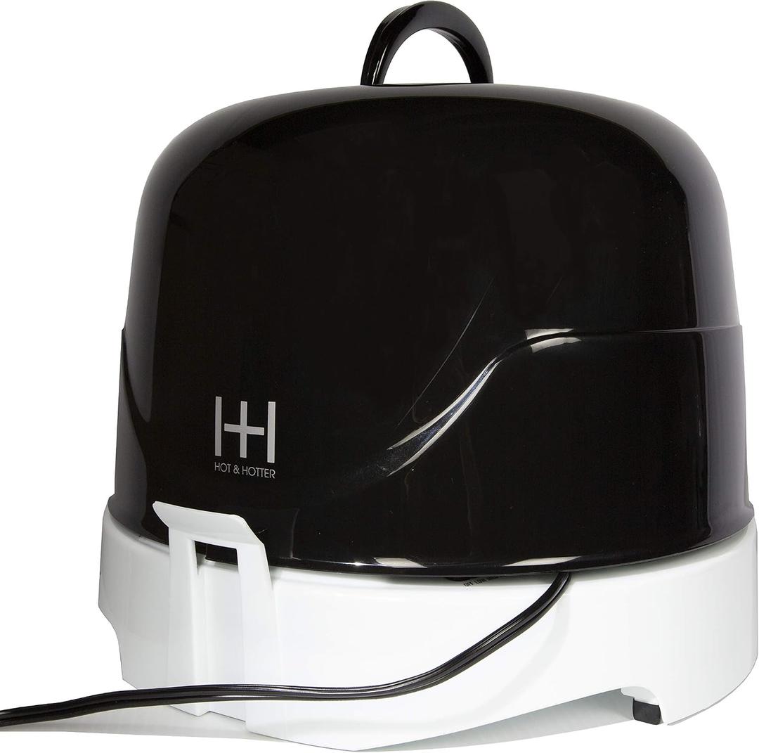 Annie Hot & Hotter Super Large Ceramic Ionic Hood Dryer Professional Salon Hair Dryer with Adjustable Height, 3 Heat & Speed Settings, Portable Hooded Dryer for Rollers, Deep Conditioning & Styling