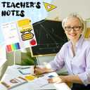 4 Pack Teacher Sticky Note Pads Set Teacher Appreciation Gifts Staff Employee Bulk School Classroom Supplies Must Haves Post Lists Back to School Gifts for Women Men