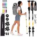TrailBuddy Trekking Poles - Lightweight, Collapsible Hiking Poles for Backpacking Gear - Pair of 2 Walking Sticks for Hiking, 7075 Aluminum with Cork Grip