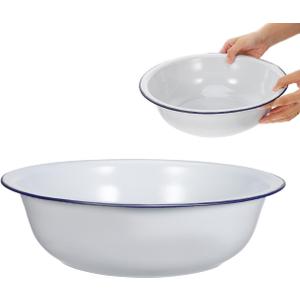 Enamel Basin, 30 Cm Foot Bath Basin for Soaking Feet, Metal Foot Soak Tub Foot Bucket Laundry Wash Basin Old Fashioned Footbath for Home Spa Pedicures