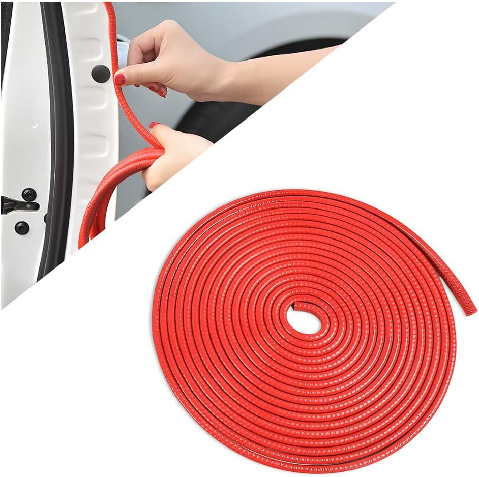 Car Door Edge Guards, Universal Rubber Seal Protector, U Shape Edge Trim, Red, 32FT
