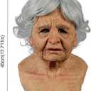 Halloween Mask Realistic Old Man Mask Creepy Human Latex Mask,Scary Wrinkle Halloween Cosplay Costume Mask Party Props