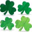 St Patricks Day Wooden Shamrock Decoration, 4-Piece Set of St. Patrick's Day Tabletop or Tray Multi-Layer tiered tray decor Tray Decoration, shamrock decorations, Office Decor (Green01)