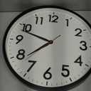 AKCISOT 18 Inch Wall Clock Large Silent Non-Ticking Wall Clocks Battery Operated - Analog Classic Clock Decorative for Living Room, Office, Home, School(Black)