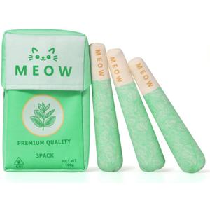 3 Pack Puff Stick Cat Catnip Toys with a Storage Box, Funny Cat Chew Toys Teething Interactive Catnip Filled with 100% Pure Organic Catnip for Indoor Cats