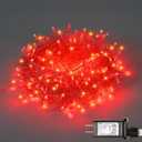 ILLUMINEW 300 Led Red String Lights Outdoor Waterproof Christmas Decorations, 108 Ft Fairy Lights for Bedroom, 8 Modes Plug in Christmas Lights for Outside Room Decor