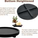 Black Decorative Wooden Tray for Kitchen Counter Bathroom Accessories Sink Vanity Trays Wood Riser Candle Pedestal Stand for Perfume Soap Trays Round Dining Coffee Table Small Rustic Home Decor Tray