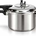 Barton 6-Quart Aluminum Stovetop Pressure Cooker, Fast Cooking Pot with Locking Lid & Pressure Release Valve for Stewing, Braising, Soups, Meats & Home Cooking Stainless Steel