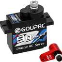 GOUPRC 9G Micro Digital Servo of Metal Gears for ARRMA Granite GROM 1/18 Typhon GROM 1/14 Mini Mojave GROM 1/14 RC Car Buggy Truck, Upgrade Servo Parts with 20T Servo Horn Red