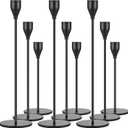 Set of 9 Candle Holders Candlestick Holder for Tapered Candles Decorative Candle Sticks Long Holder Table Centerpiece Candle Holders for Home Decor Wedding Dining Party Anniversary Supplies (Black)