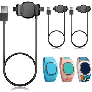 3 Pack Compatible with Disney-Magic Band Plus Charger, 3.3ft Replacement Charger Only Compatible with Disney-Magic Band+, Black