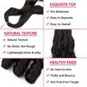 3 x French Curl Braiding Hair Pre Stretched 24Inch 8 Packs Bouncy Wavy Braiding Hair for Boho Box Braids for Black Women (1B, 24Inch(Pack of 8))
