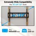 HOME VISION Heavy Duty TV Wall Mount for Large TVs 60-120 Inch, Tilting TV Wall Mount, Max VESA 900x600, Holds up to 220lb, Fits 16/18/24/32 Inch Studs